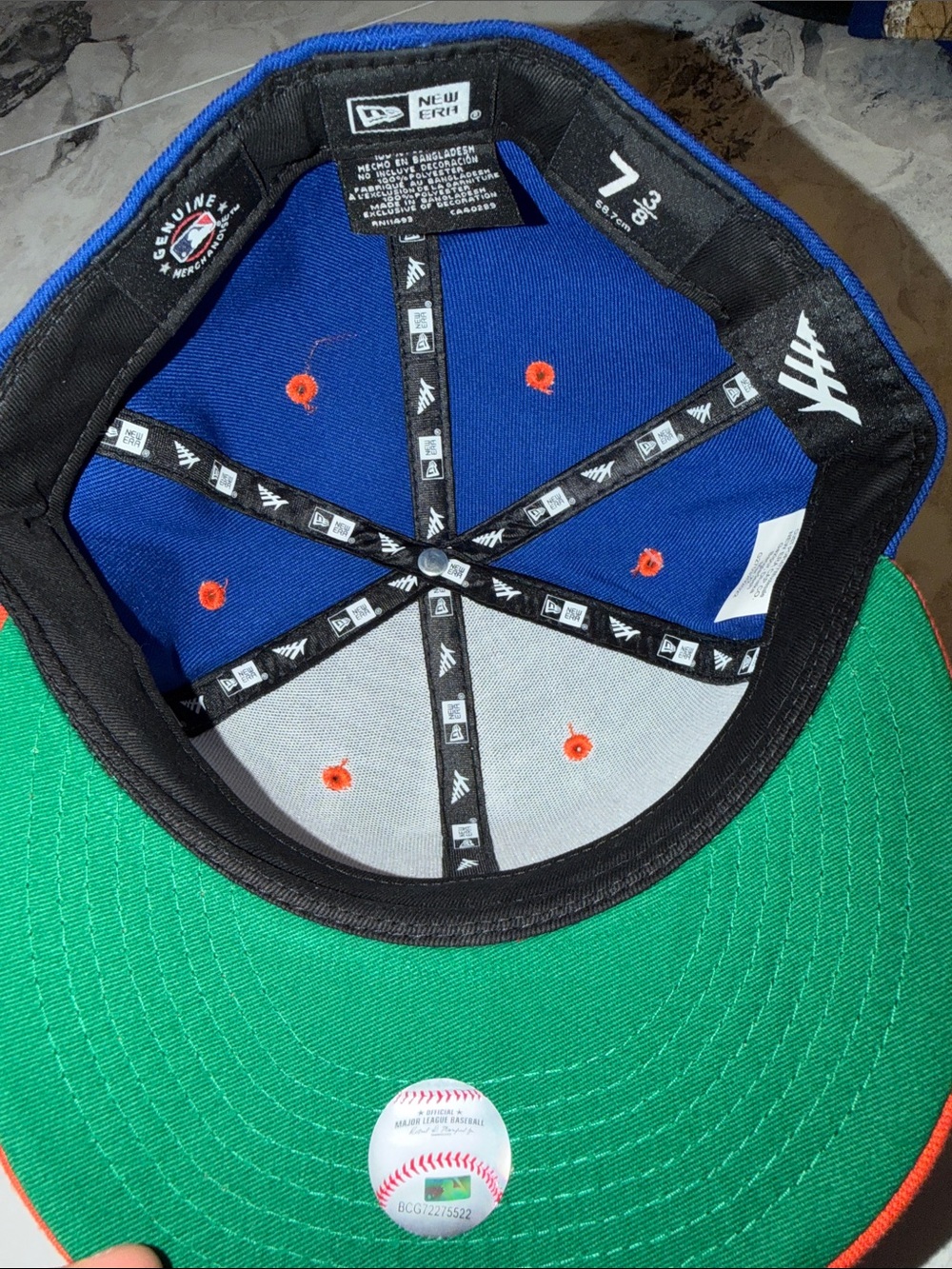 New Era New York Mets Royal Blue and Bright Orange Fitted Hat - Picture 4 of 4